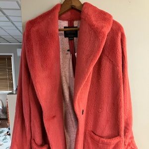Anthropologie pink furry jacket